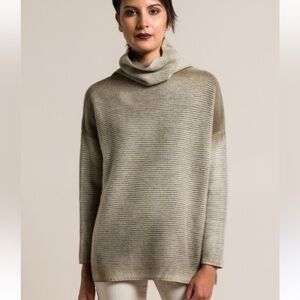 Avant Toi Ombre Ribbed Turtleneck Sweater in Corda XS